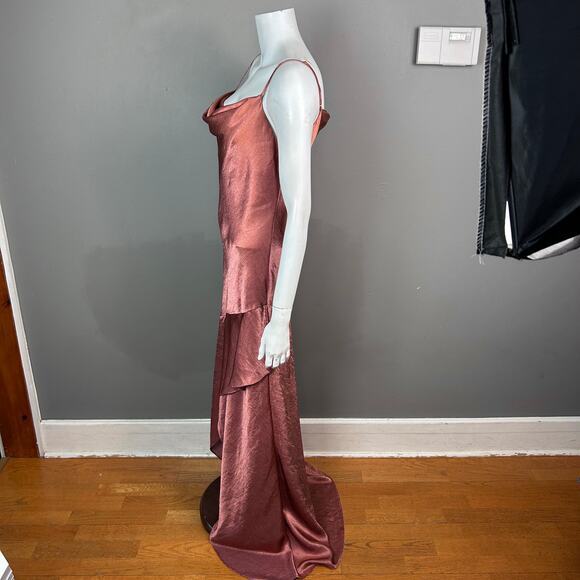 House of Harlow 1960 x Revolve Slip Dress Medium Eveline‎ satin metallic brown - Picture 10 of 12
